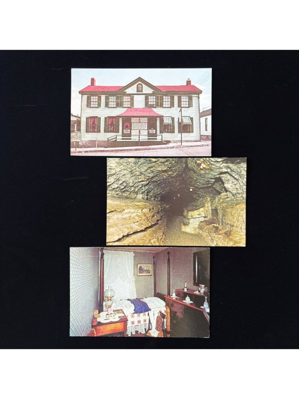 Vintage Postcard Lot 3 Literary Hannibal MO Mark Twain Cave Becky Thatcher House